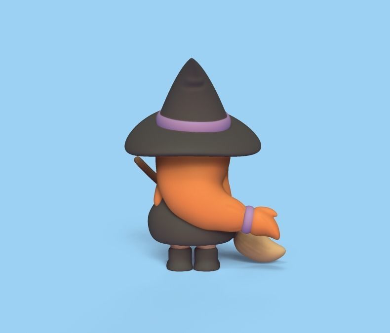 Cute Witch 3D print model_3