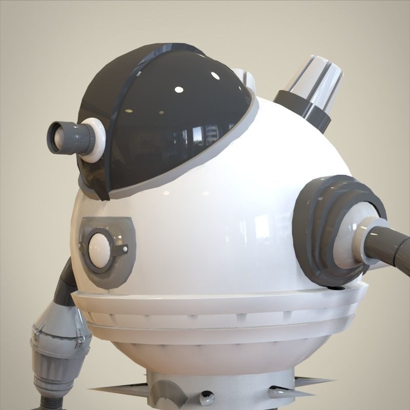 Robot with arms and legs 3D model_4