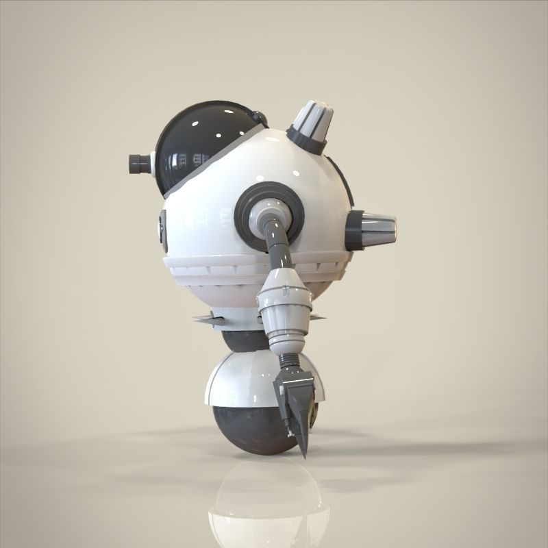 Robot with arms and legs 3D model_3