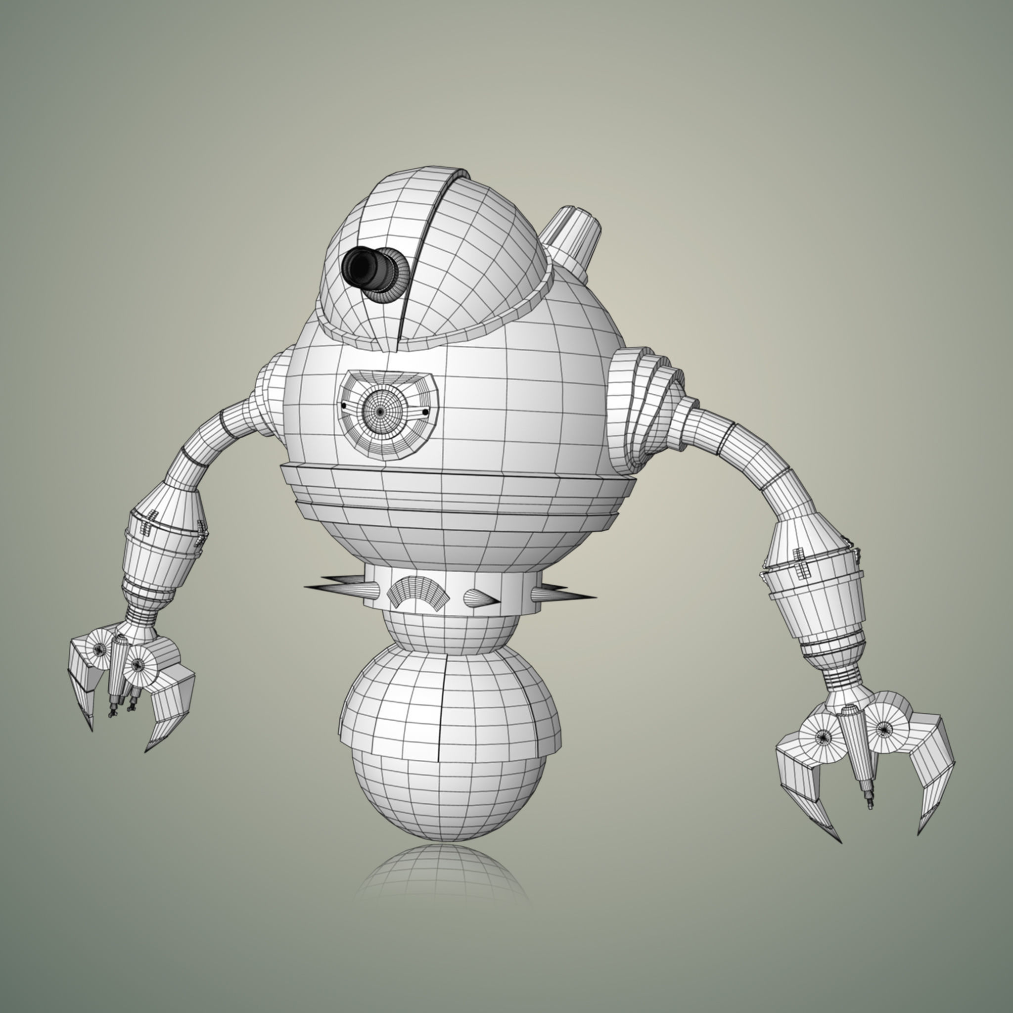 Robot with arms and legs 3D model_7