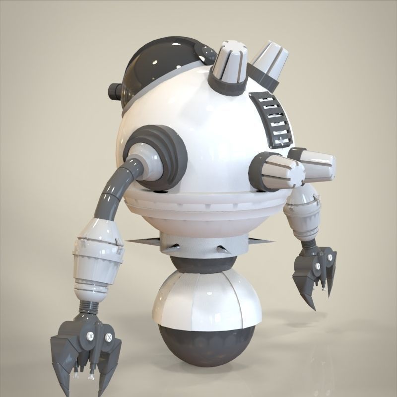 Robot with arms and legs 3D model_5
