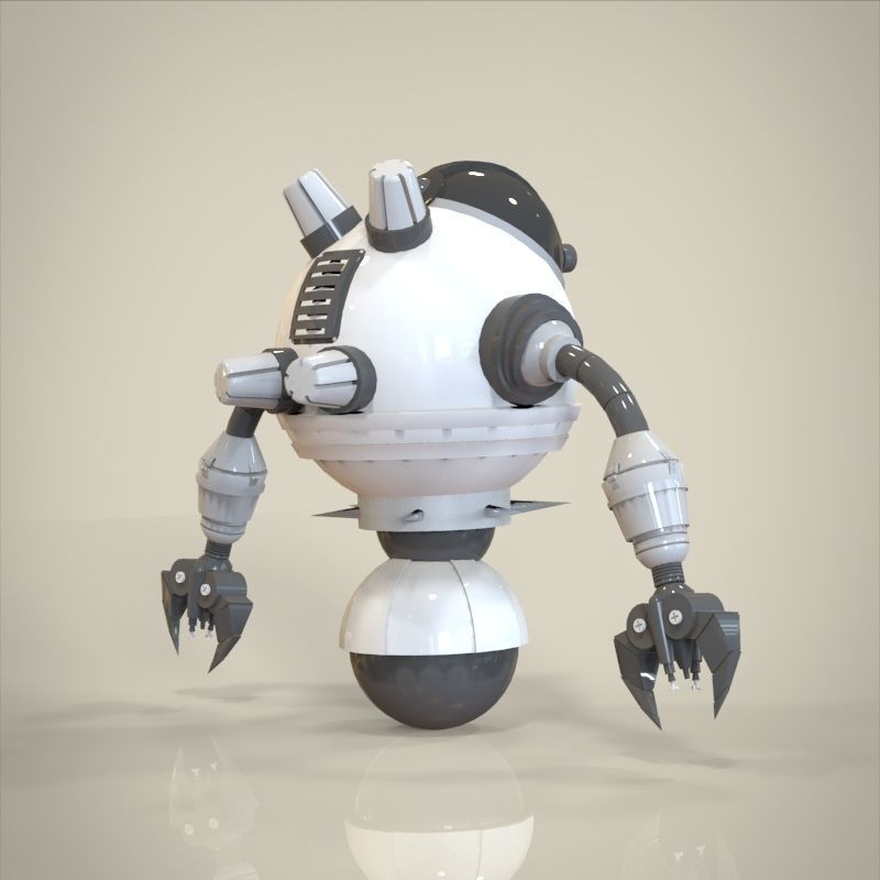 Robot with arms and legs 3D model_2