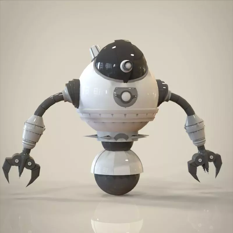 Robot with arms and legs 3D model_0