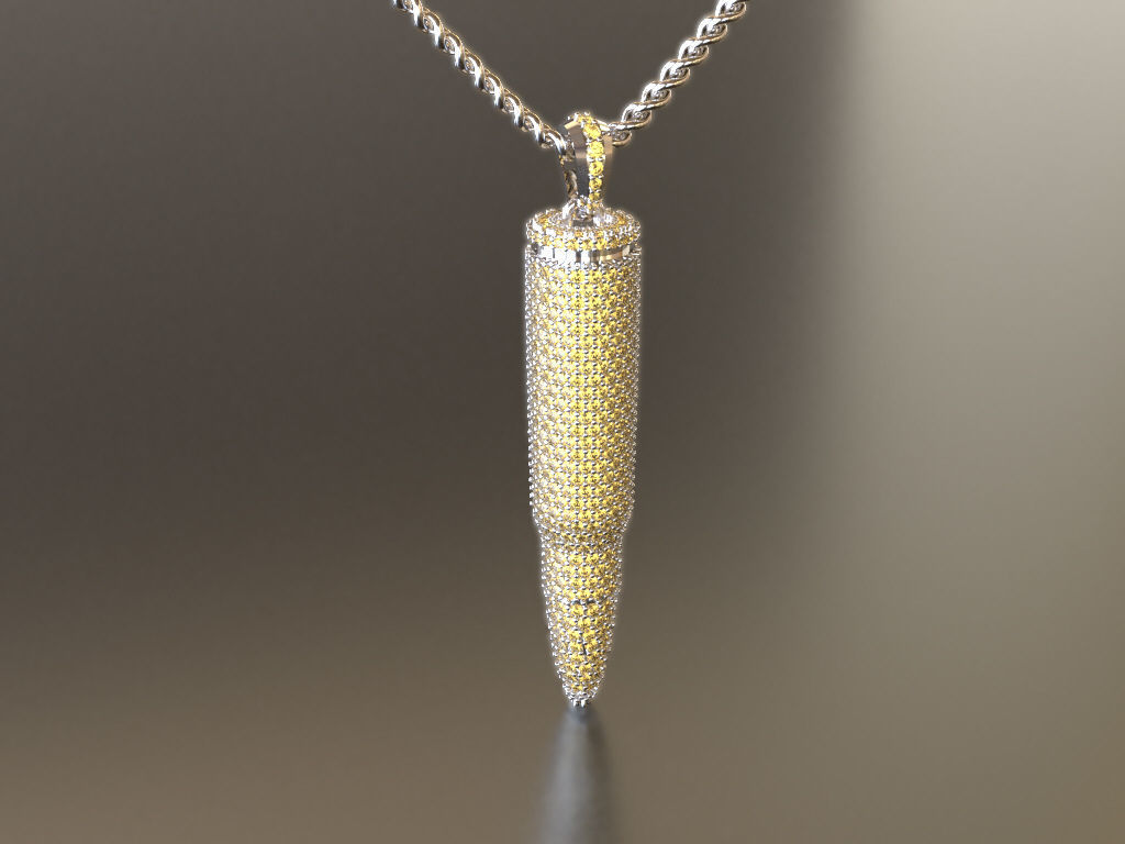 AK-47 Bullet iced-out pendant 3D print model_13