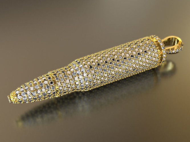 AK-47 Bullet iced-out pendant 3D print model