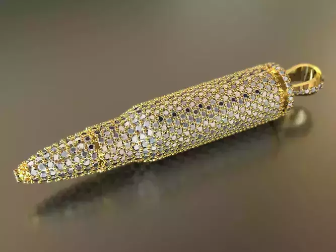 AK-47 Bullet iced-out pendant