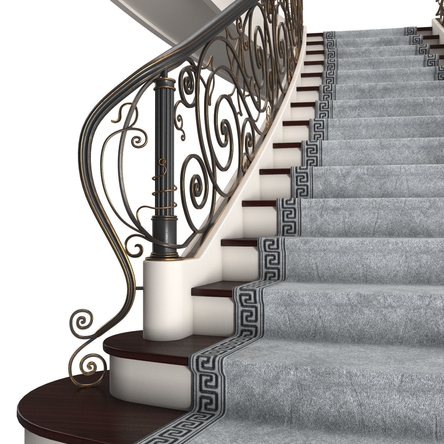 Mansion staircase 3D model_2