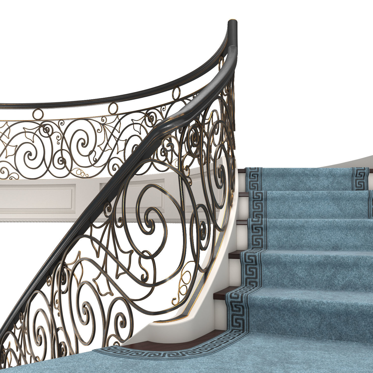 Mansion staircase 3D model_4