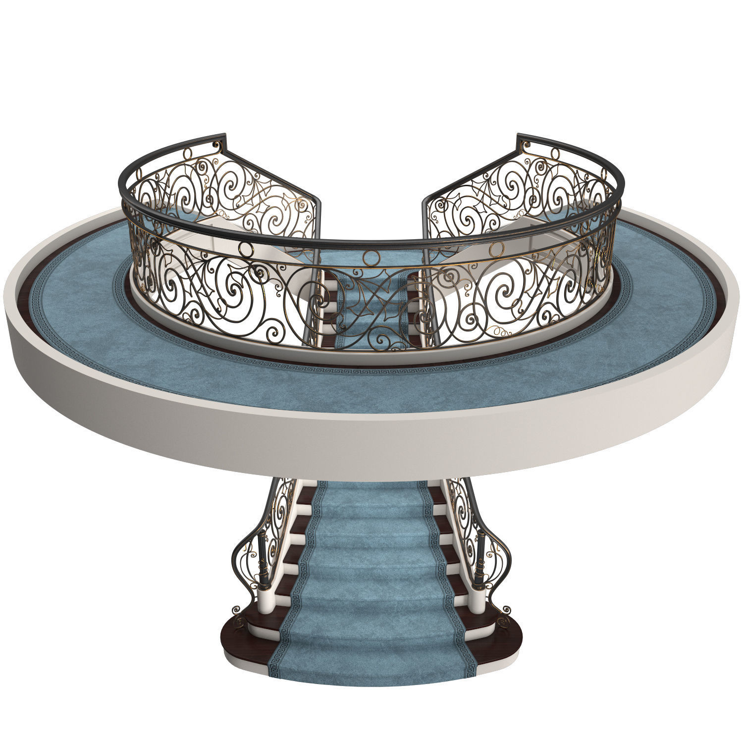 Mansion staircase 3D model_3