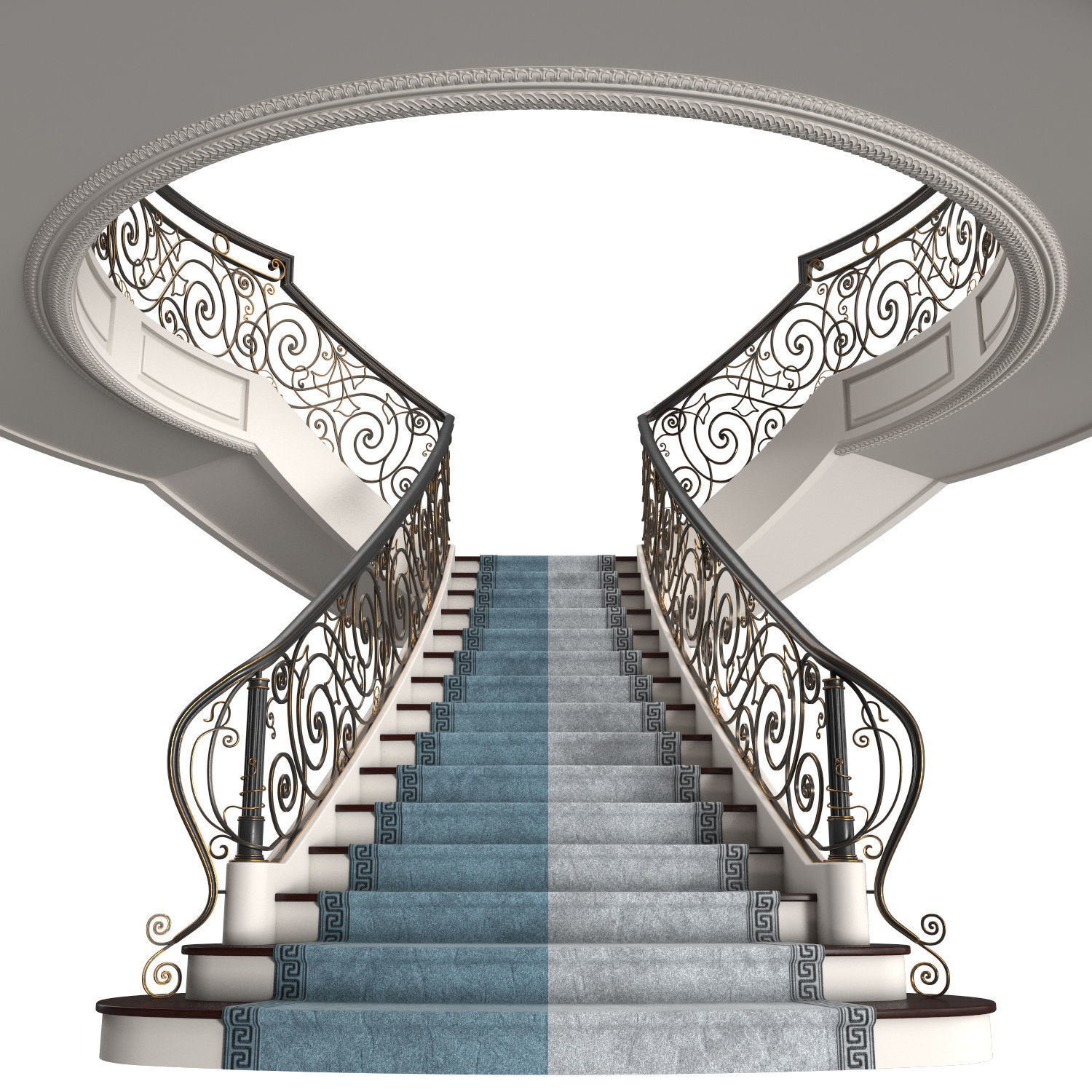 Mansion staircase 3D model_1