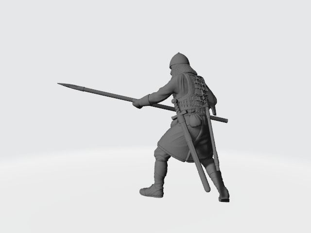 Medieval Russian Spearman levy infantry 3D print model_1