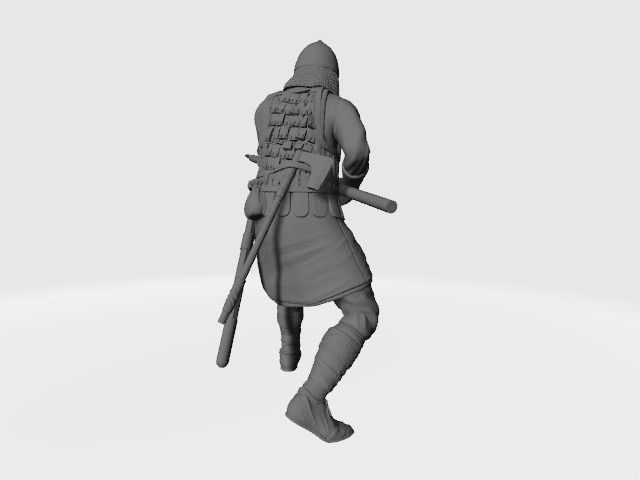 Medieval Russian Spearman levy infantry 3D print model_2