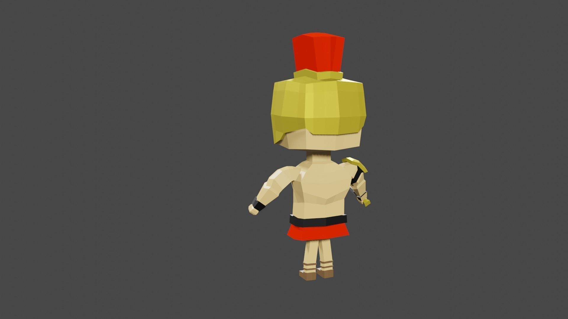 low poly warrior greek Low-poly 3D model_5