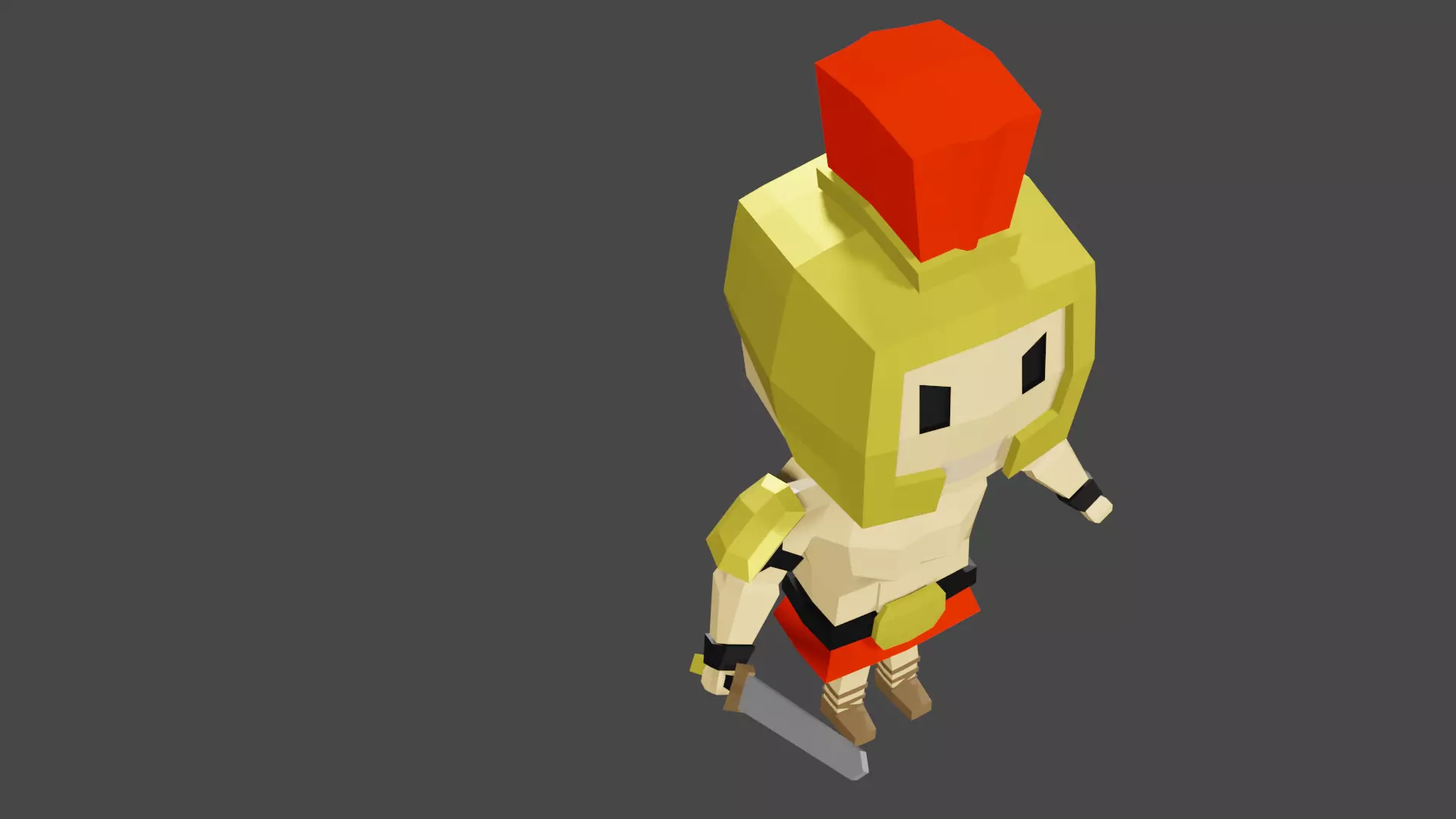 low poly warrior greek Low-poly 3D model_0