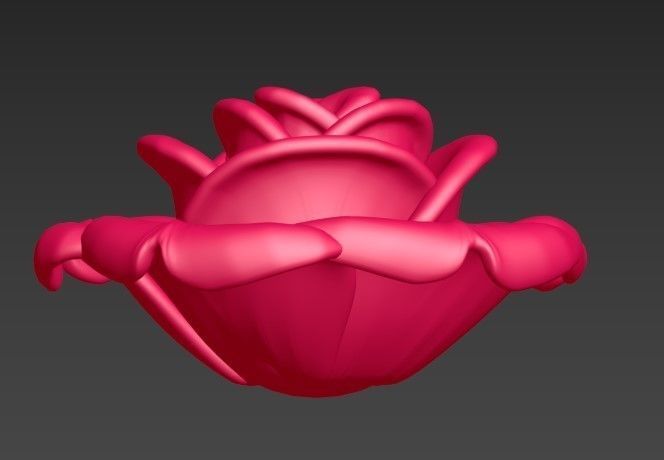 Rose flower Low-poly 3D model_1