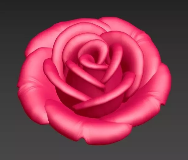 Rose flower Low-poly 3D model_0