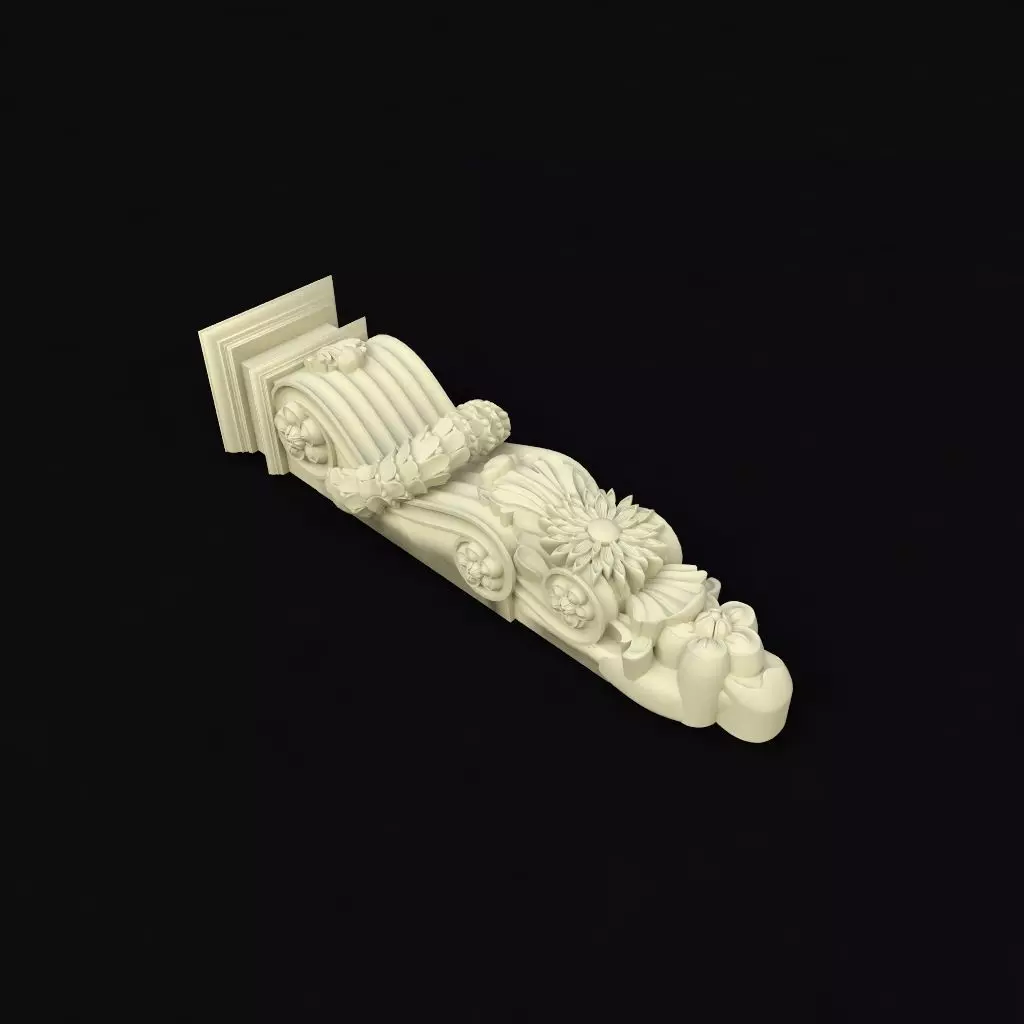 pilaster ornate sculpture 3D model_0
