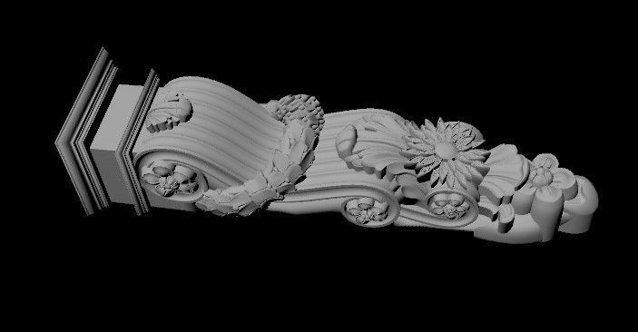 pilaster ornate sculpture 3D model_1