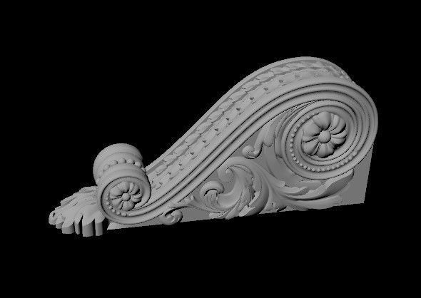 pilaster ornate door handle 3D model_1