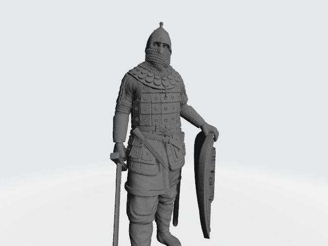 Medieval noble russian knight 3D print model_3