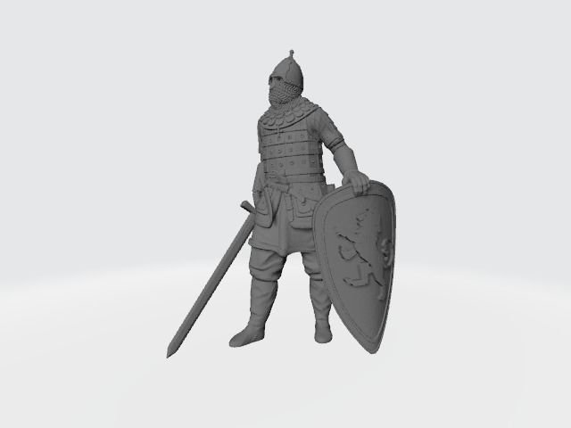Medieval noble russian knight 3D print model_1