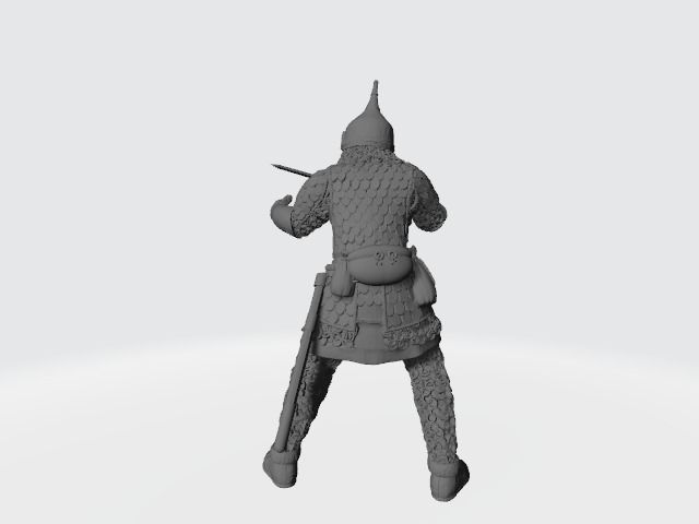 Medieval heavy russian knight with sword 3D print model_1