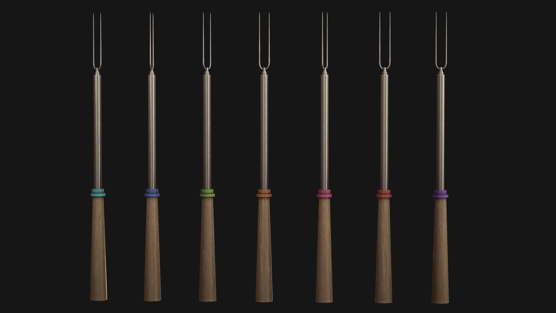 Marshmallow Roasting Sticks Low-poly 3D model_6