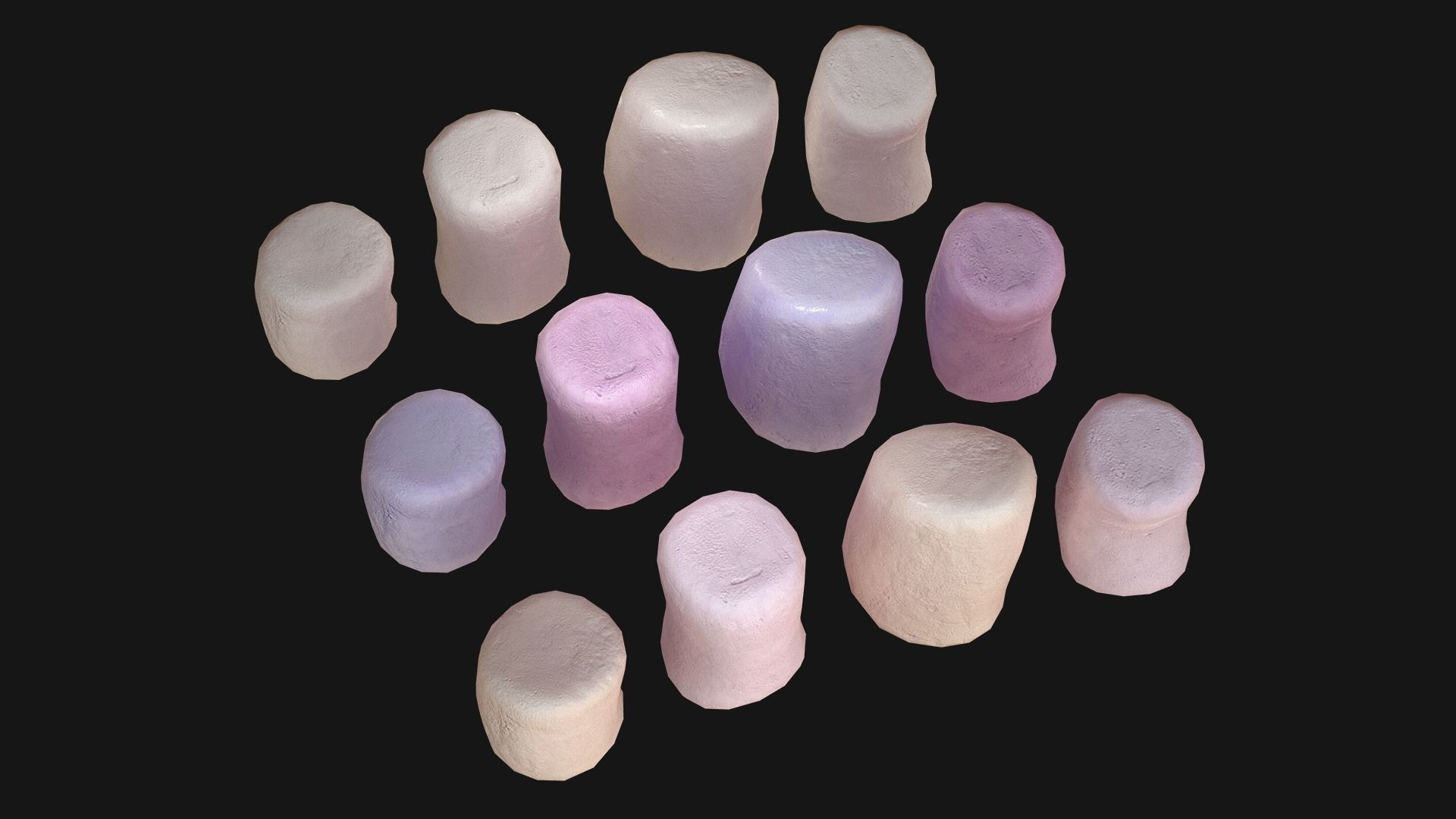 Marshmallow Roasting Sticks Low-poly 3D model_2