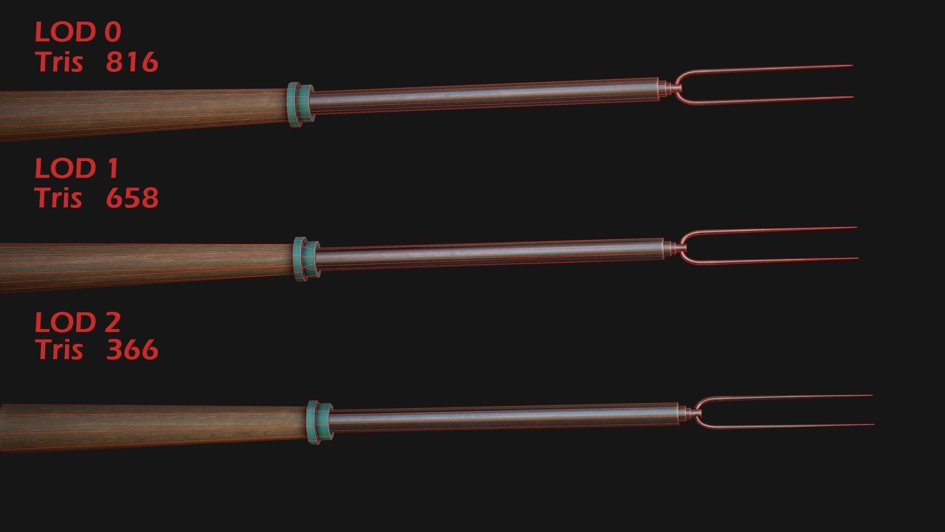 Marshmallow Roasting Sticks Low-poly 3D model_16
