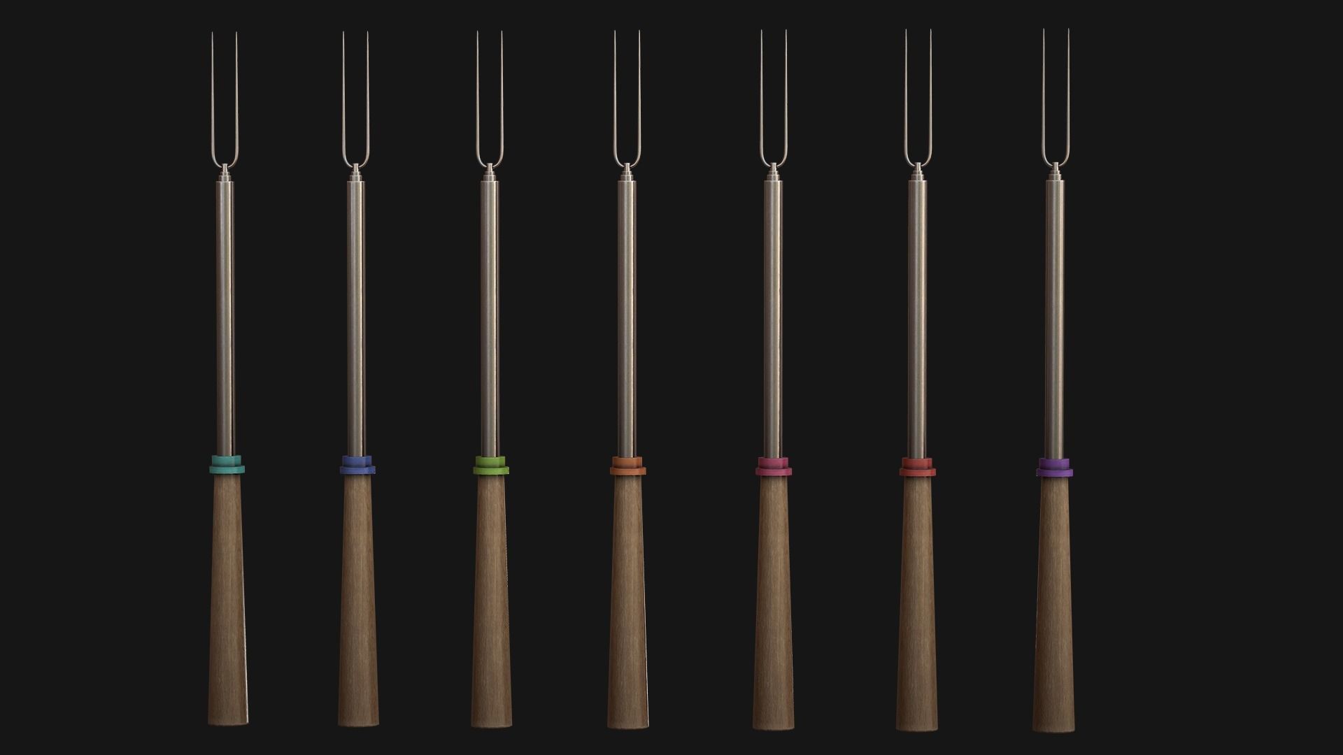 Marshmallow Roasting Sticks Low-poly 3D model_5