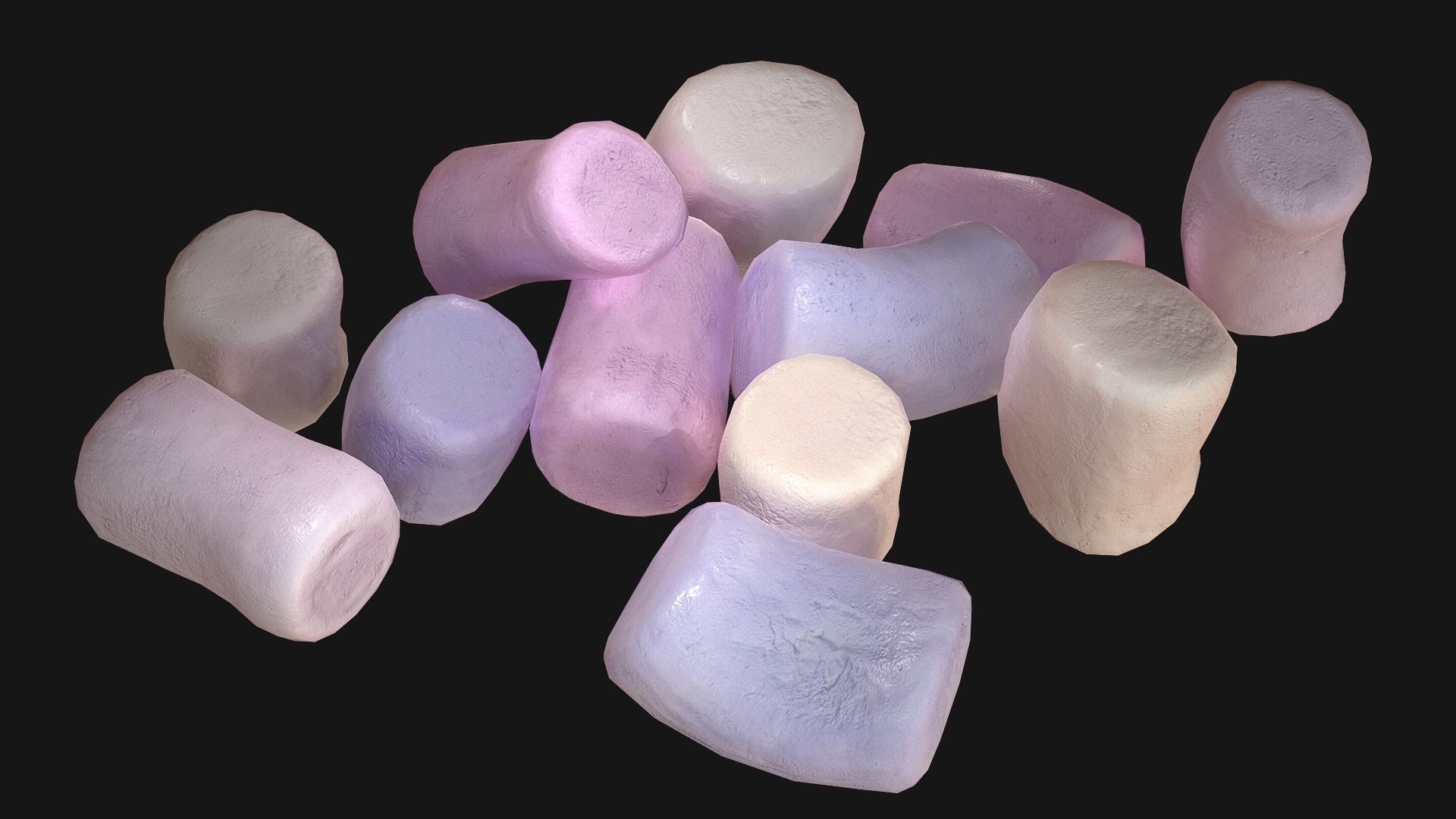 Marshmallow Roasting Sticks Low-poly 3D model_1