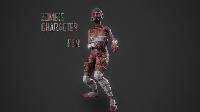 Character zombie young Low-poly 3D model