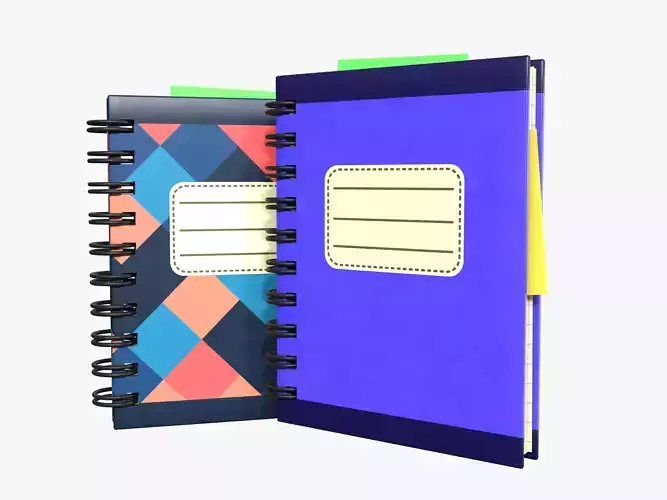 Notebook two notebooks Low-poly 3D model