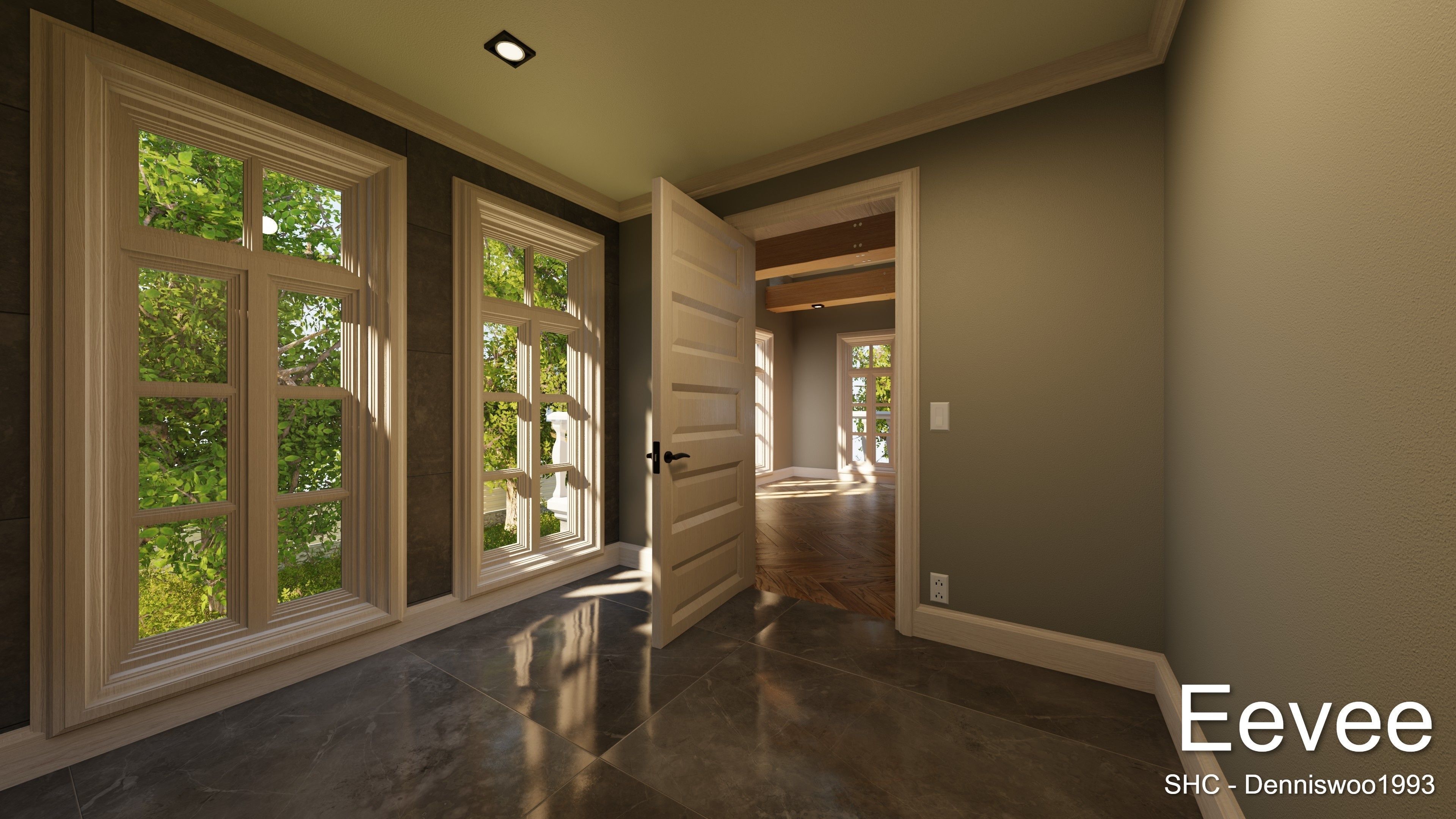 Large Mansion 2021 Blender Eevee and Cycles 1 without furniture Low-poly 3D model_52