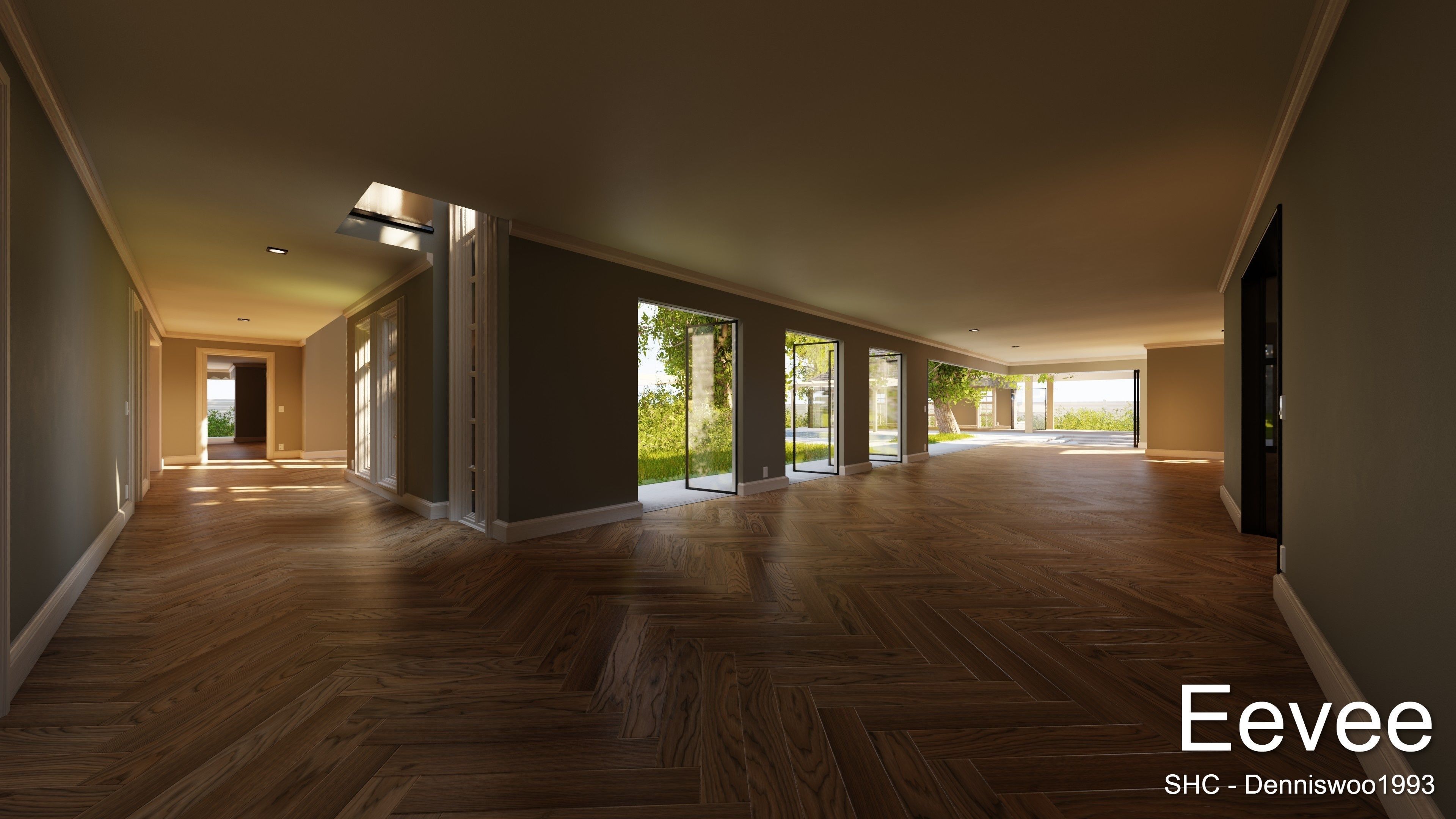 Large Mansion 2021 Blender Eevee and Cycles 1 without furniture Low-poly 3D model_28