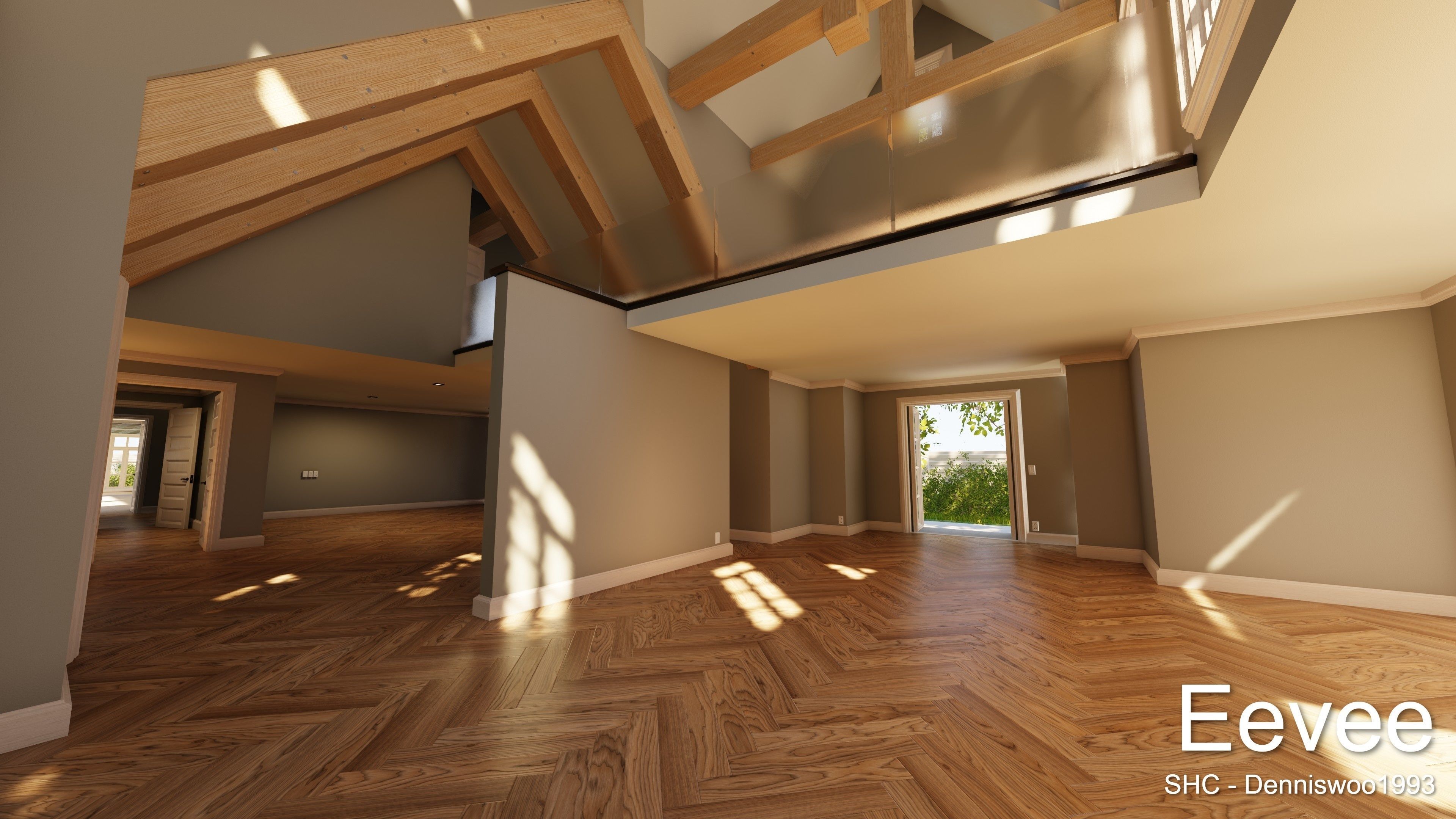 Large Mansion 2021 Blender Eevee and Cycles 1 without furniture Low-poly 3D model_45