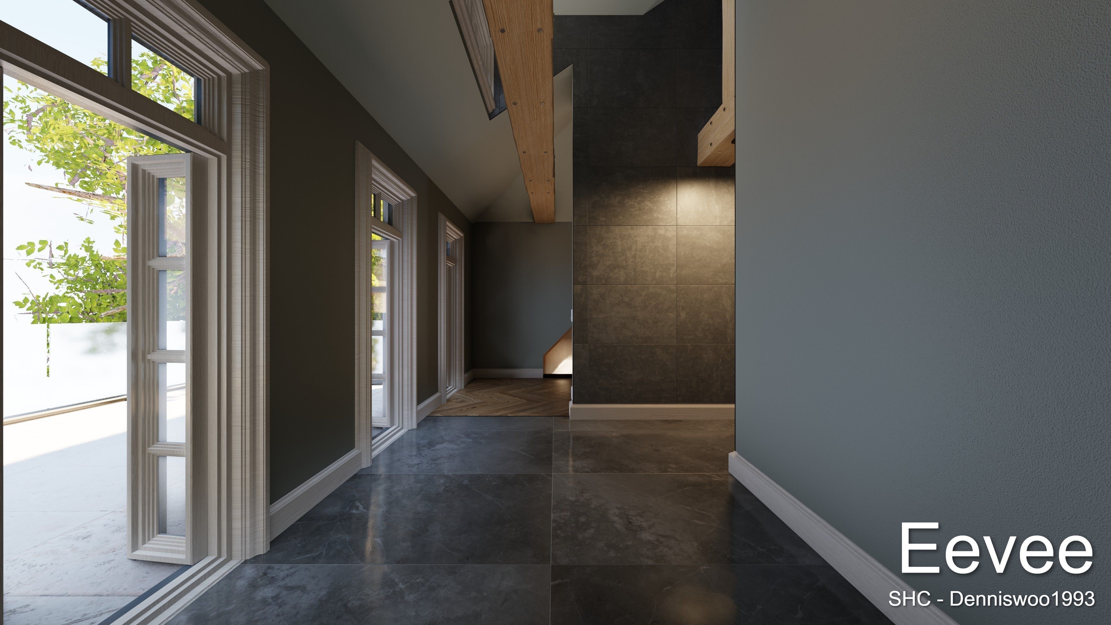 Large Mansion 2021 Blender Eevee and Cycles 1 without furniture Low-poly 3D model_56