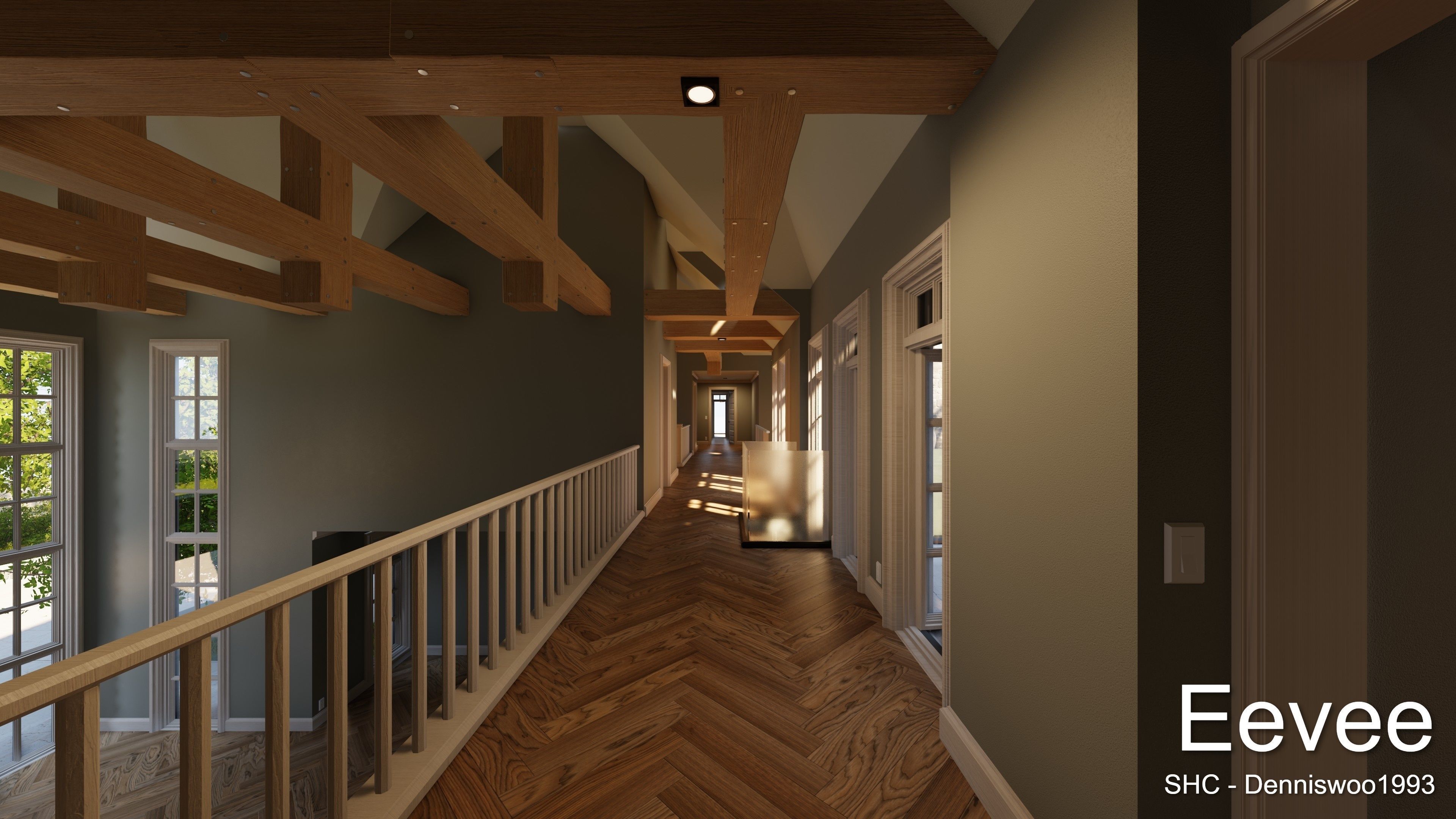 Large Mansion 2021 Blender Eevee and Cycles 1 without furniture Low-poly 3D model_53