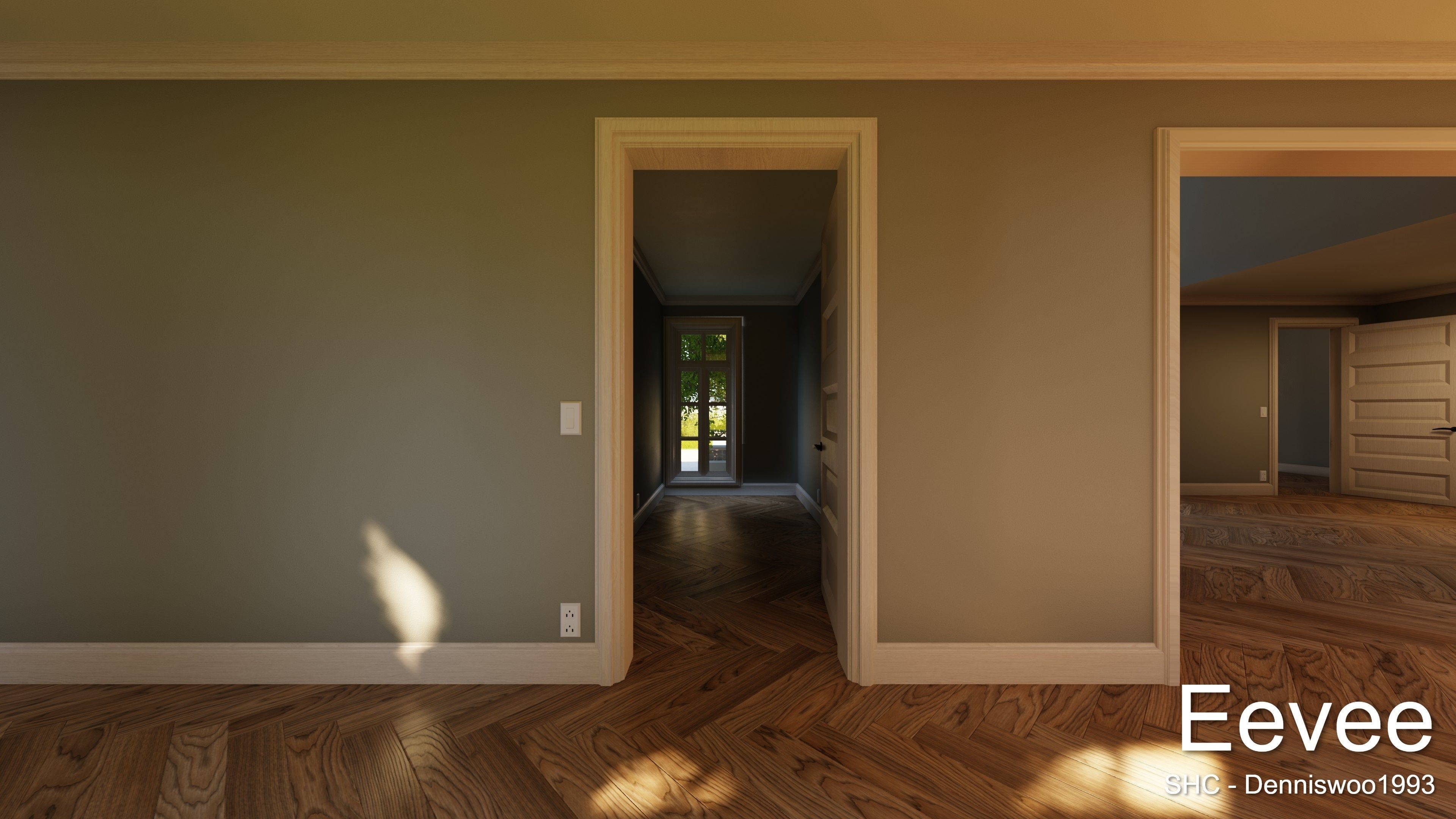 Large Mansion 2021 Blender Eevee and Cycles 1 without furniture Low-poly 3D model_37