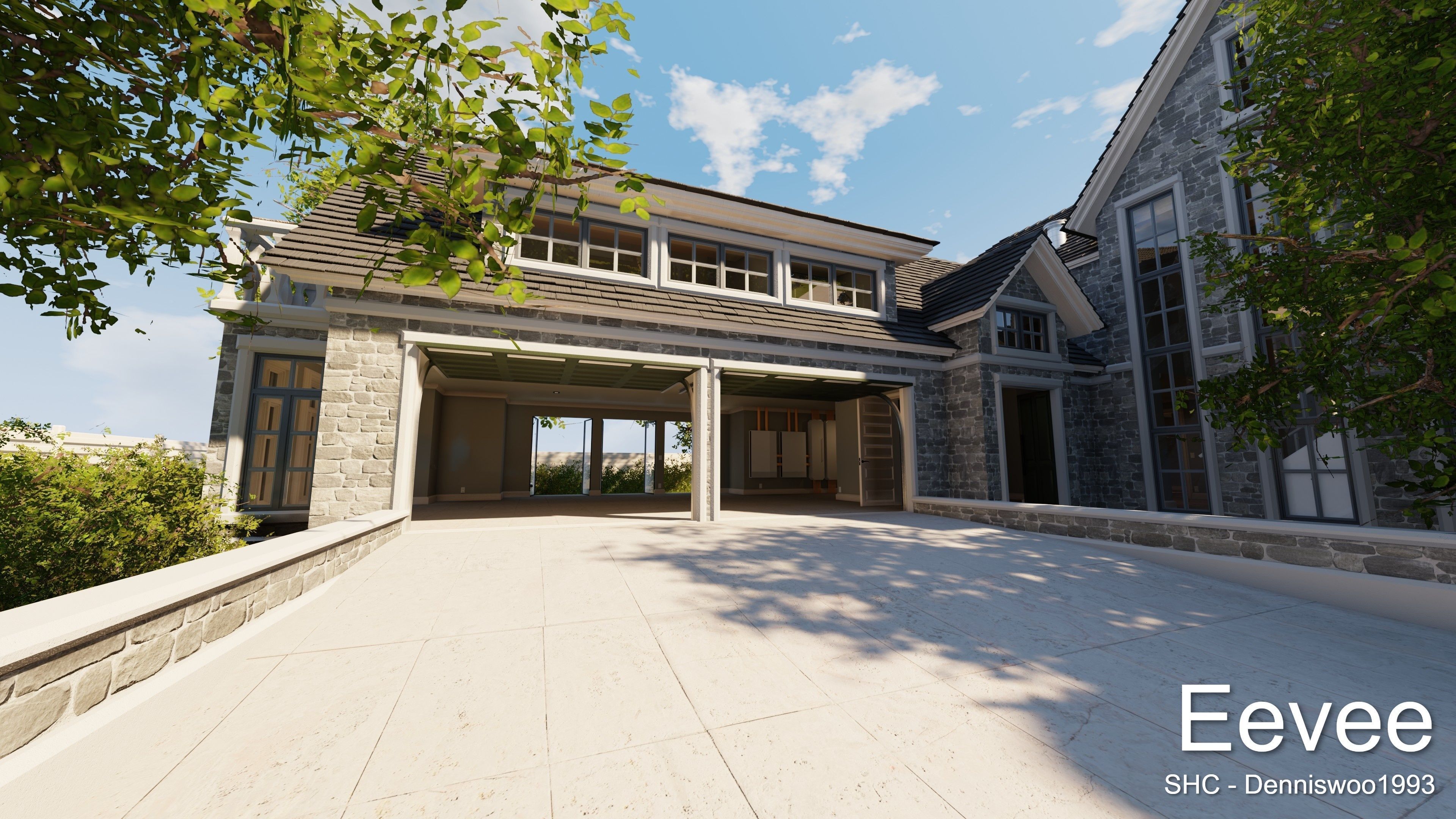 Large Mansion 2021 Blender Eevee and Cycles 1 without furniture Low-poly 3D model_42