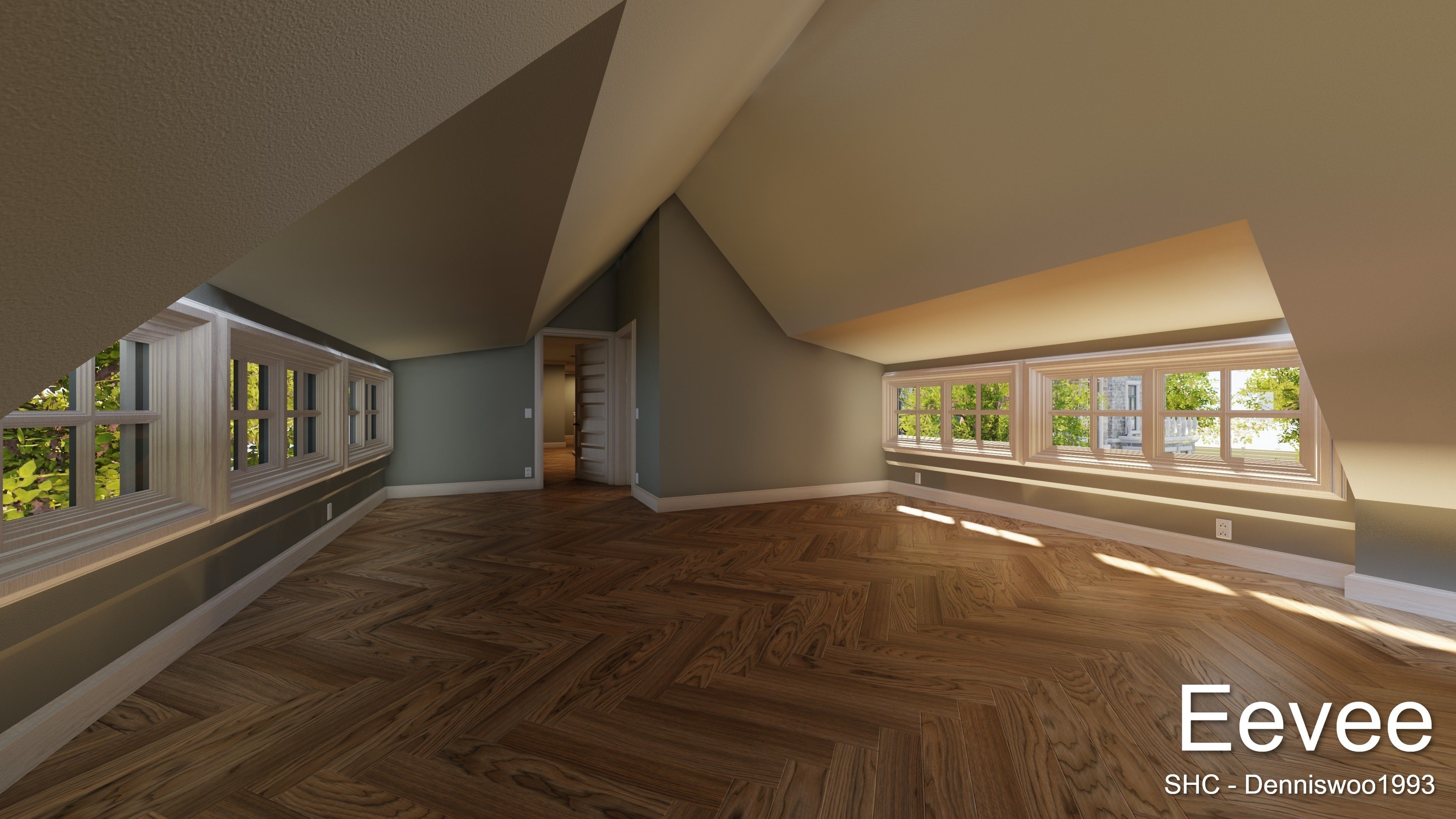 Large Mansion 2021 Blender Eevee and Cycles 1 without furniture Low-poly 3D model_61