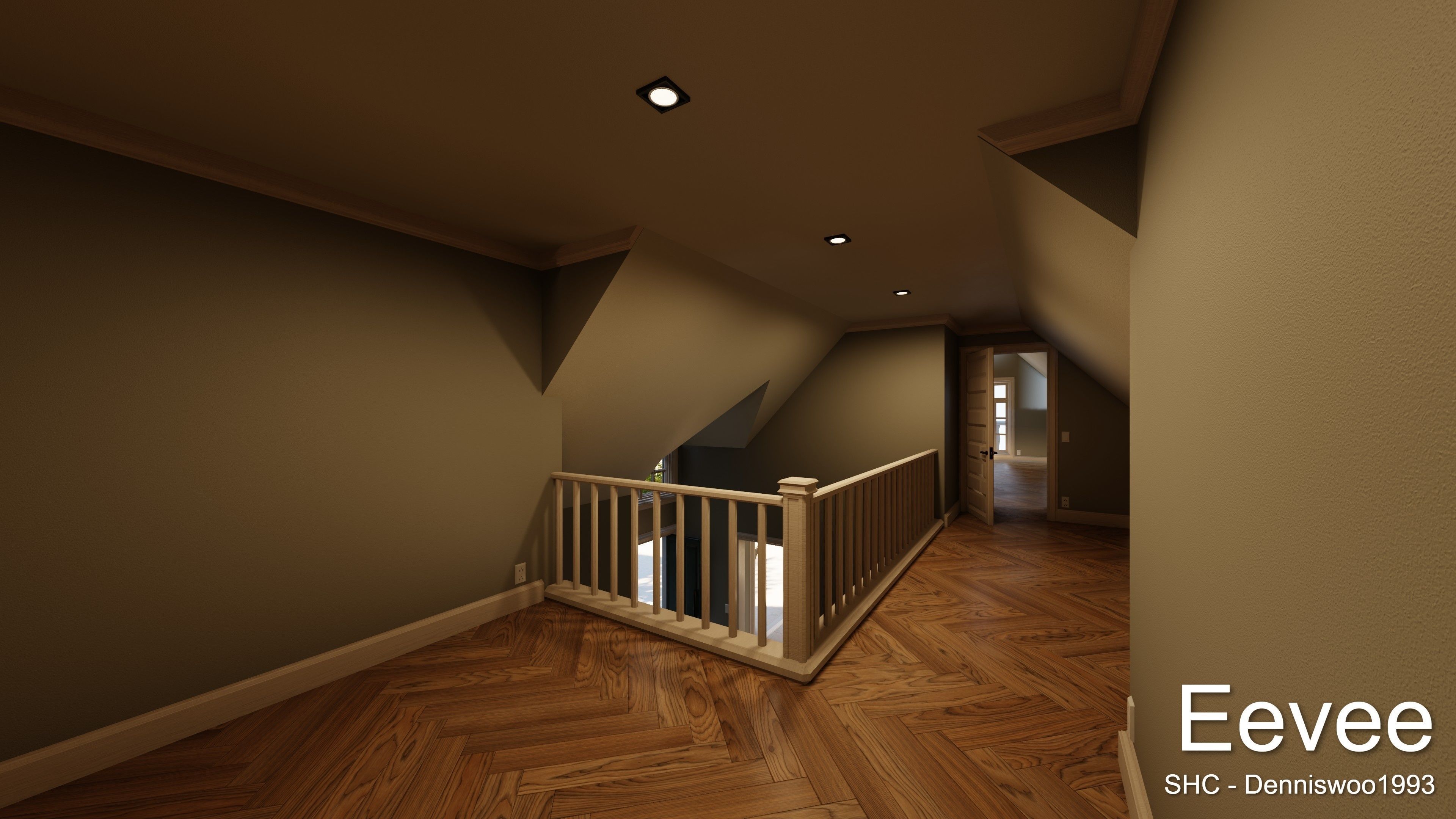 Large Mansion 2021 Blender Eevee and Cycles 1 without furniture Low-poly 3D model_58