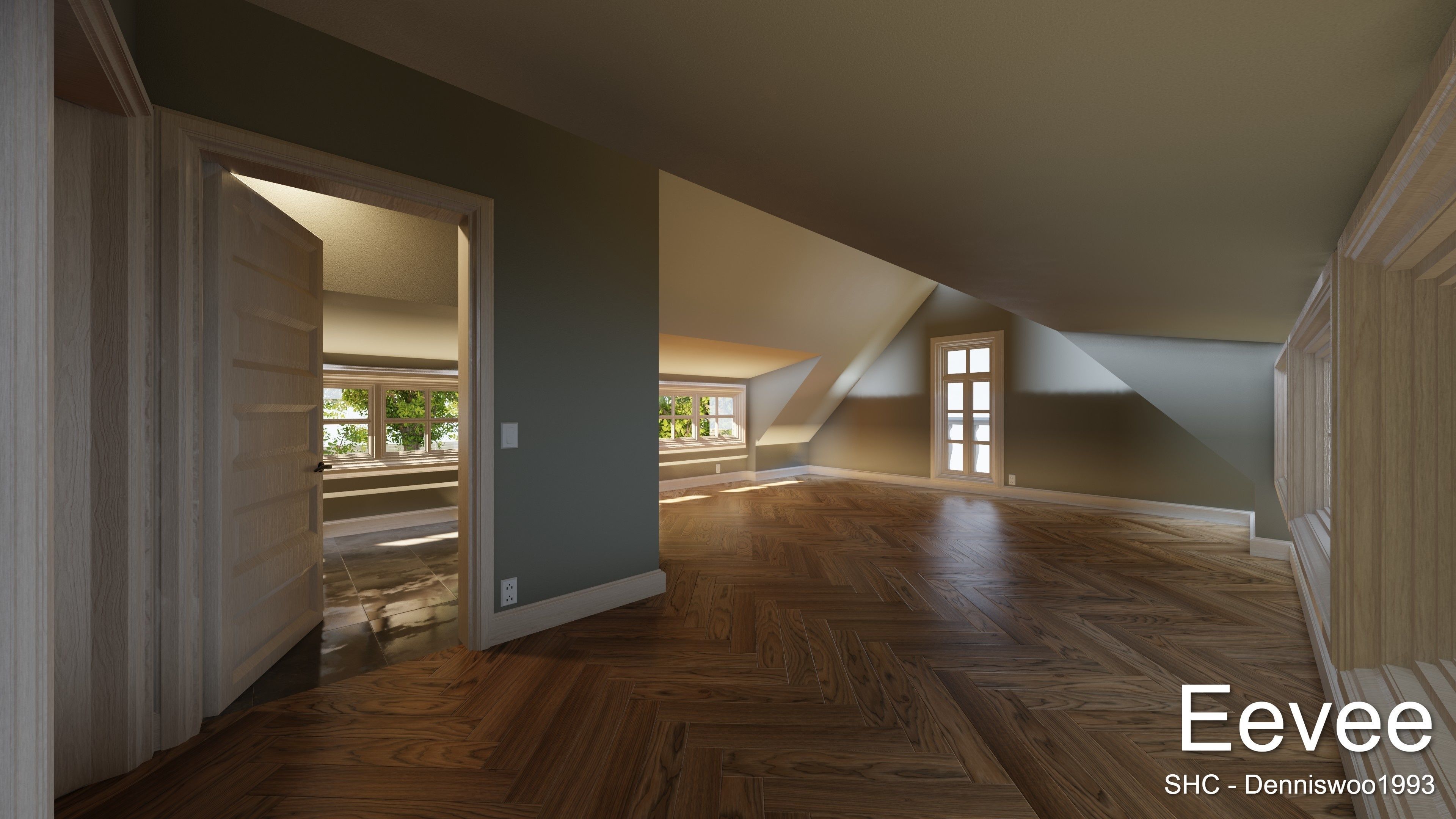 Large Mansion 2021 Blender Eevee and Cycles 1 without furniture Low-poly 3D model_59