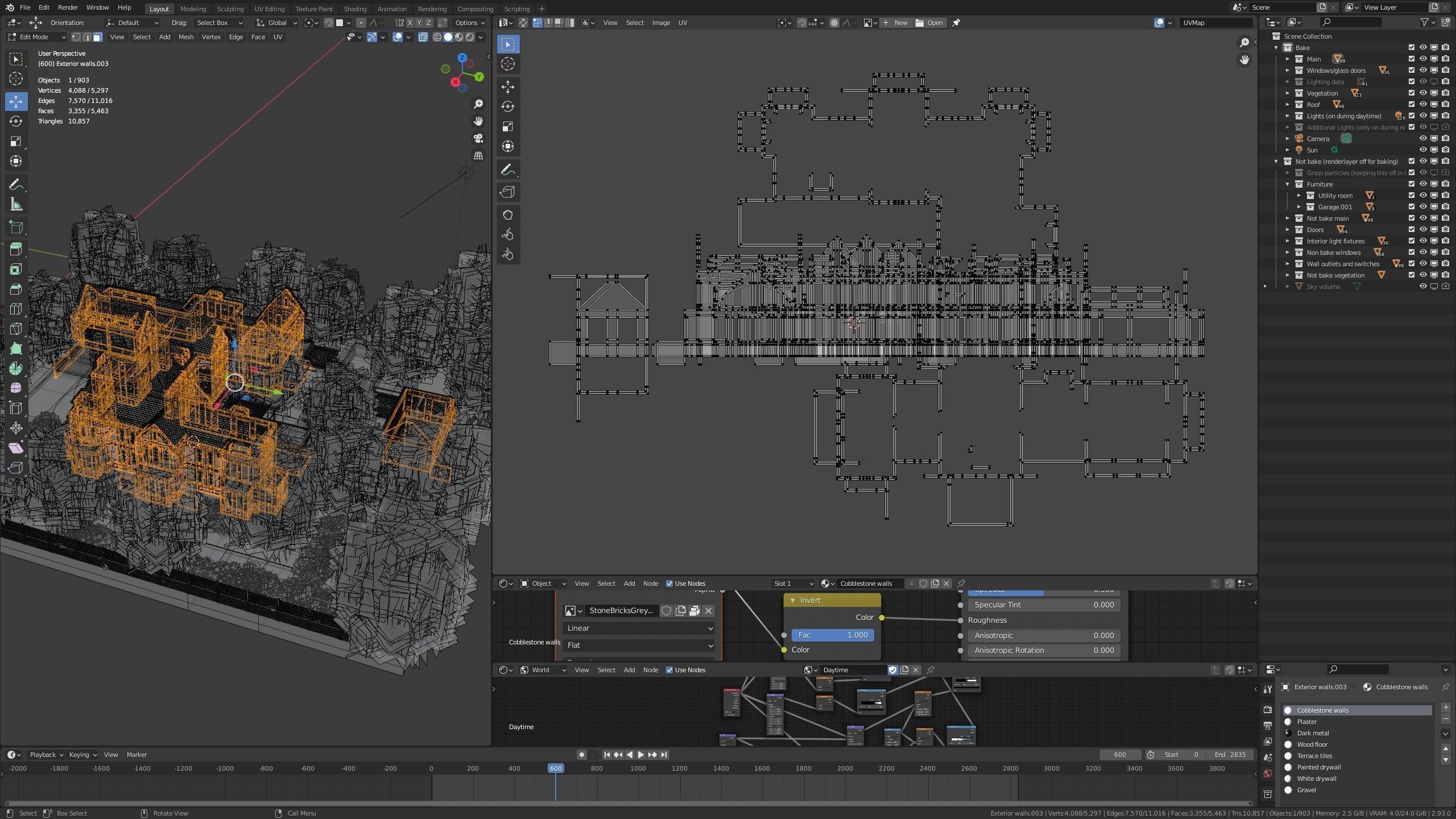 Large Mansion 2021 Blender Eevee and Cycles 1 without furniture Low-poly 3D model_66