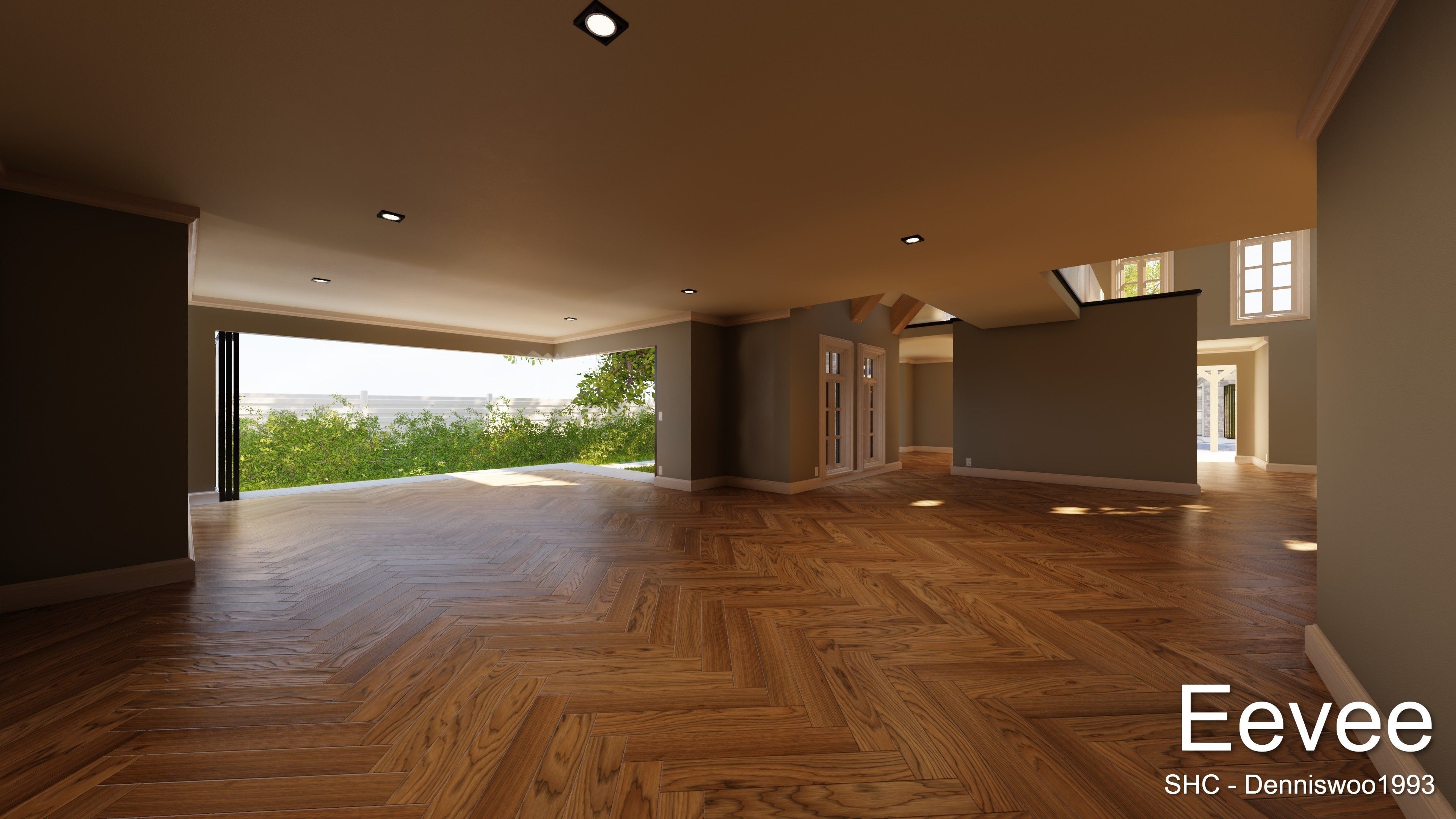 Large Mansion 2021 Blender Eevee and Cycles 1 without furniture Low-poly 3D model_44