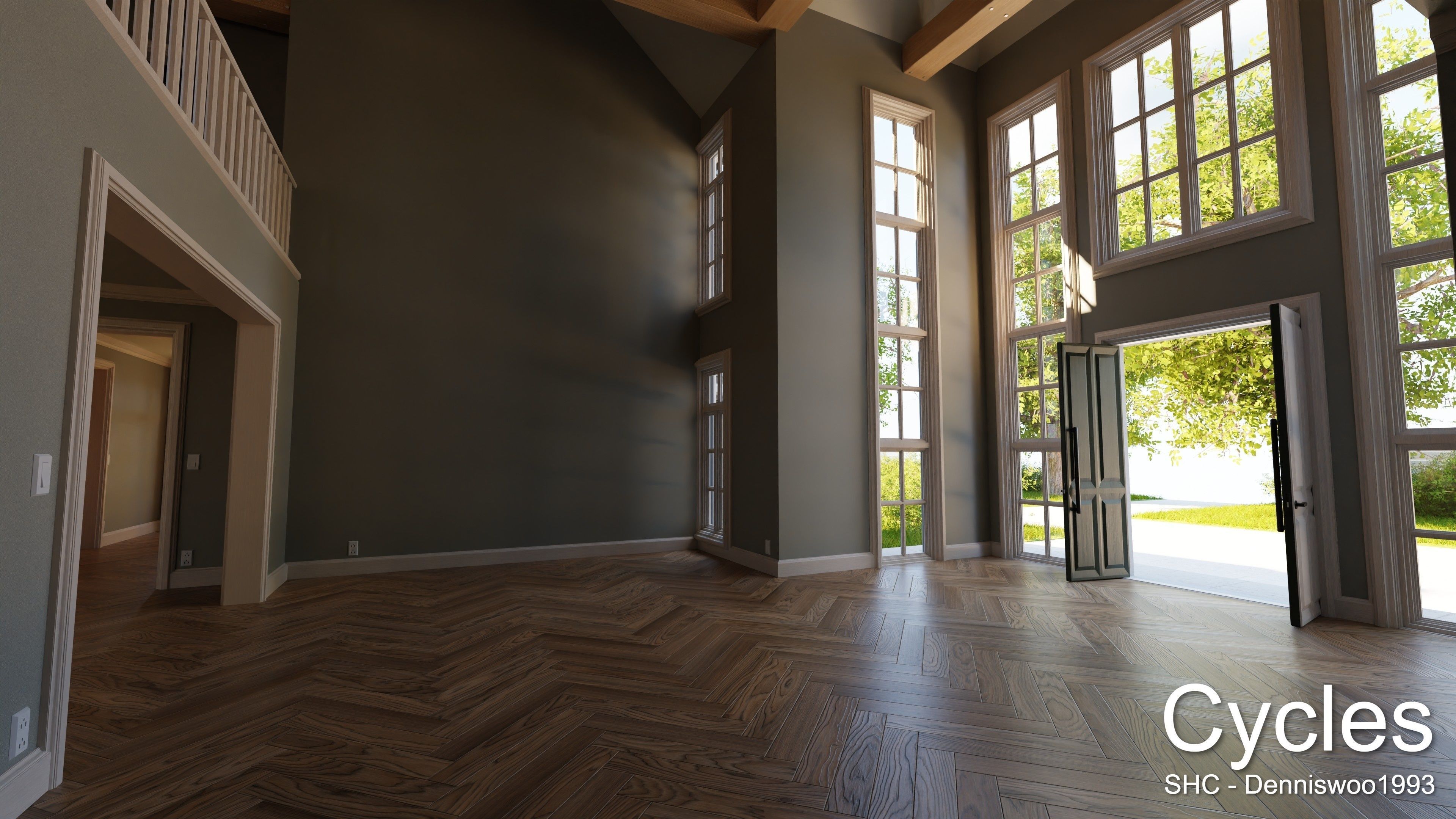 Large Mansion 2021 Blender Eevee and Cycles 1 without furniture Low-poly 3D model_20