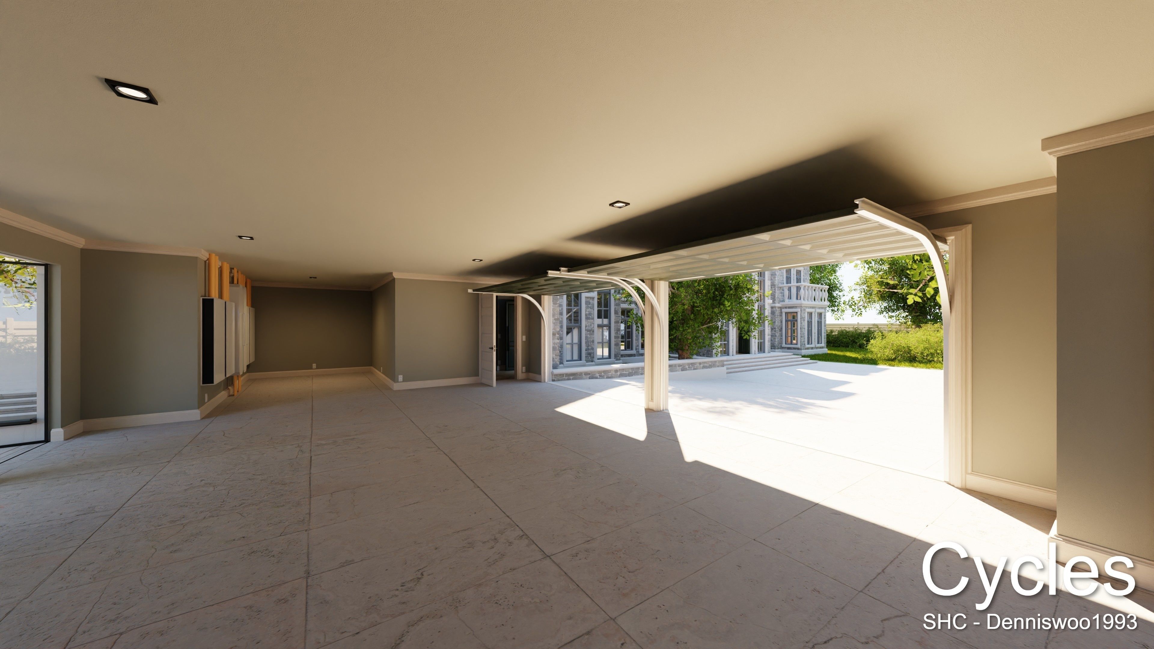 Large Mansion 2021 Blender Eevee and Cycles 1 without furniture Low-poly 3D model_11