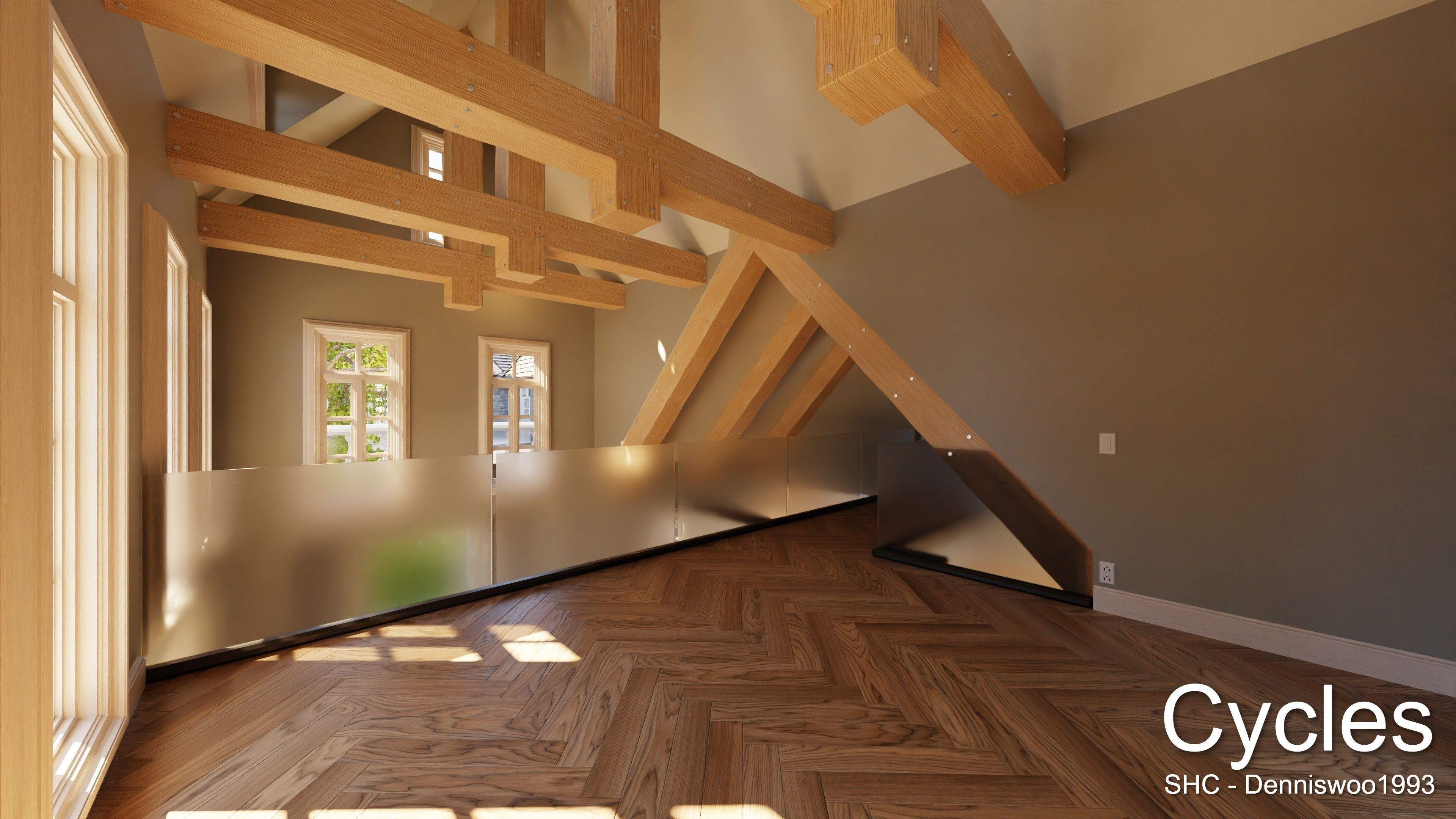 Large Mansion 2021 Blender Eevee and Cycles 1 without furniture Low-poly 3D model_15