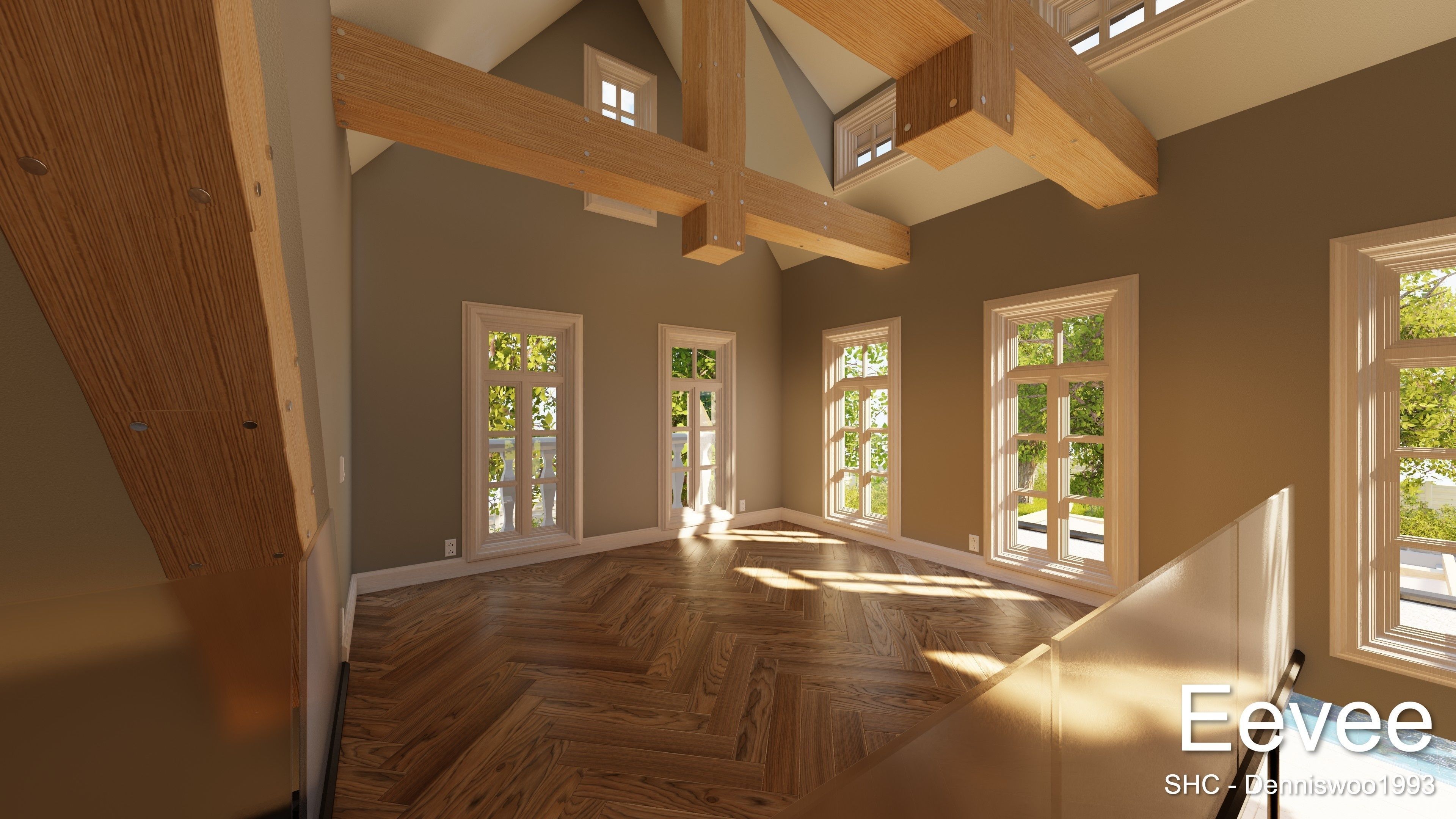 Large Mansion 2021 Blender Eevee and Cycles 1 without furniture Low-poly 3D model_57