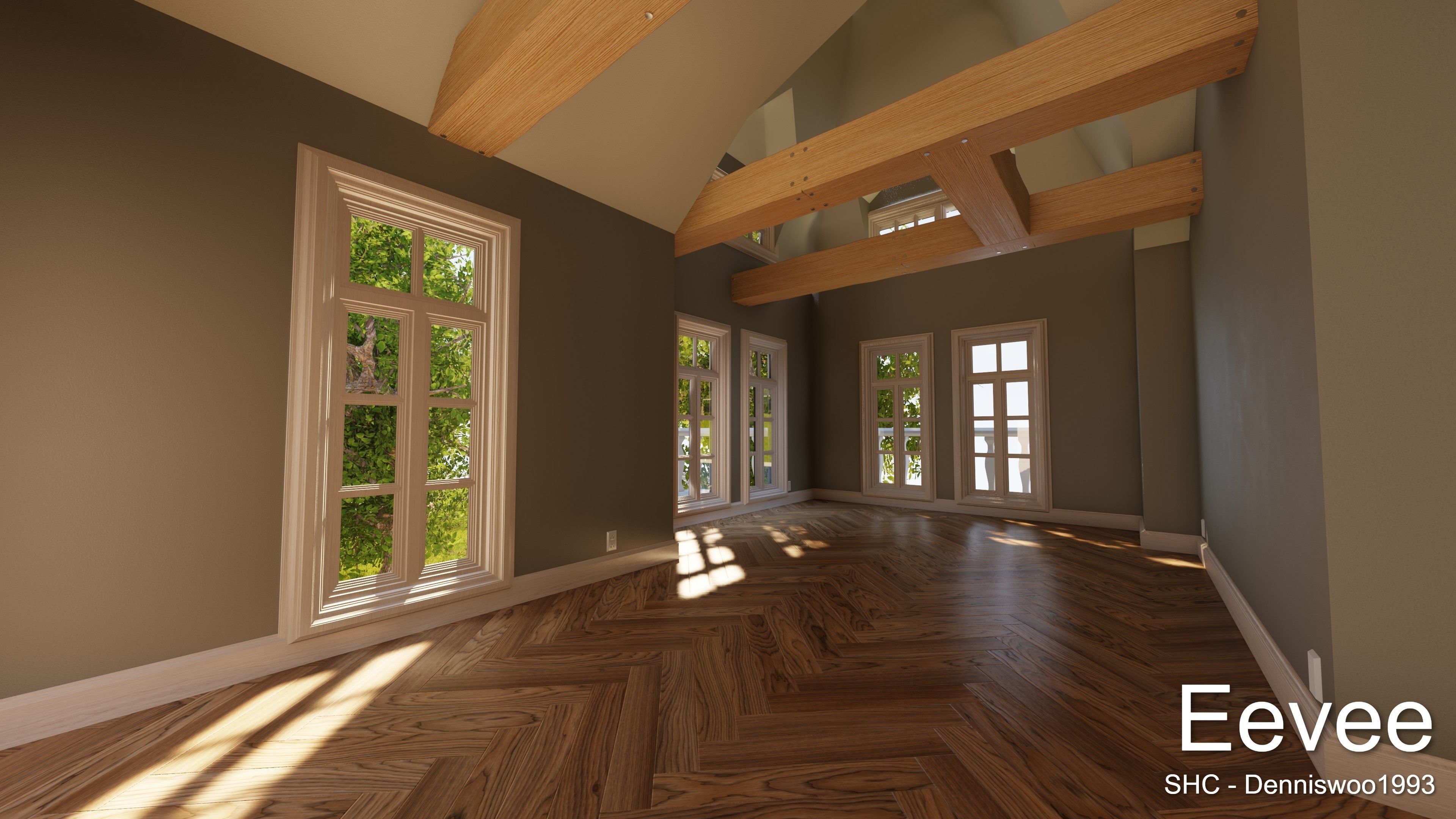 Large Mansion 2021 Blender Eevee and Cycles 1 without furniture Low-poly 3D model_48